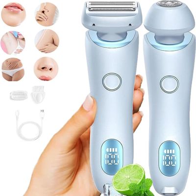 Electric Waterproof Shaver for Women, The Glide Pro Razor, The Glide Pro 3.0 Razor, Electric Razor for Women, Women's Electric RazorDry and Wet, Painless Hair Removal, Removable Cutter Head. (Blue)
