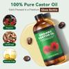 16.9 oz Castor Oil Organic Cold Pressed Unrefined Glass Bottle | 4 Pcs Castor Oil Pack Wrap Organic Cotton Reusable | 1 Pc Castor Oil Pack Wrap for Shoulder, Neck & Upper Back view 2