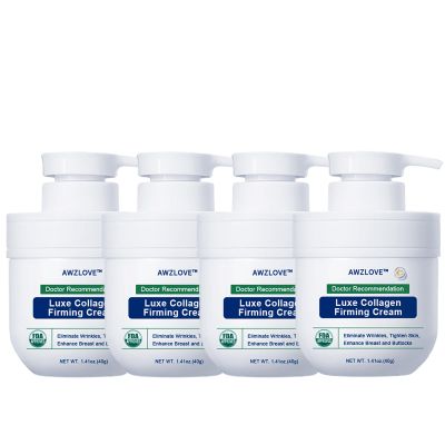 Awzlove Luxe Collagen Firming Cream,Anti-Aging Wrinkle Cream for Face and Body,Support Skins Natural Elastin & Collagen Production for All Skin Types,Vegan Skincare,Non Comedogenic (4PCS, 40ml)