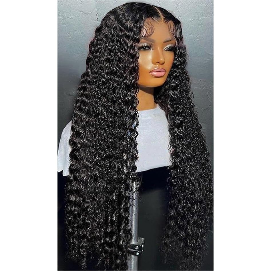 Water Wave Curly Laces Deep Wave Lace Full Hair Wigs For Women 200 Density 360#36inch