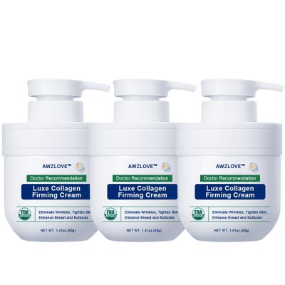 Awzlove Luxe Collagen Firming Cream,Anti-Aging Wrinkle Cream for Face and Body,Support Skins Natural Elastin & Collagen Production for All Skin Types,Vegan Skincare,Non Comedogenic (3PCS, 40ml)