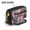 DRTGEDS Red Fresh Roses Cosmetic Bags For Womem,Travel Toiletry Bag Accessories Organizer Zipper Pouch Gift Idea view 3