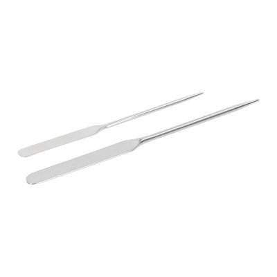 2pcs Makeup Foundation Mixing Spatula Double Ended Stainless Steel Nail Glue Stirrer Stick, With Stainless Steel