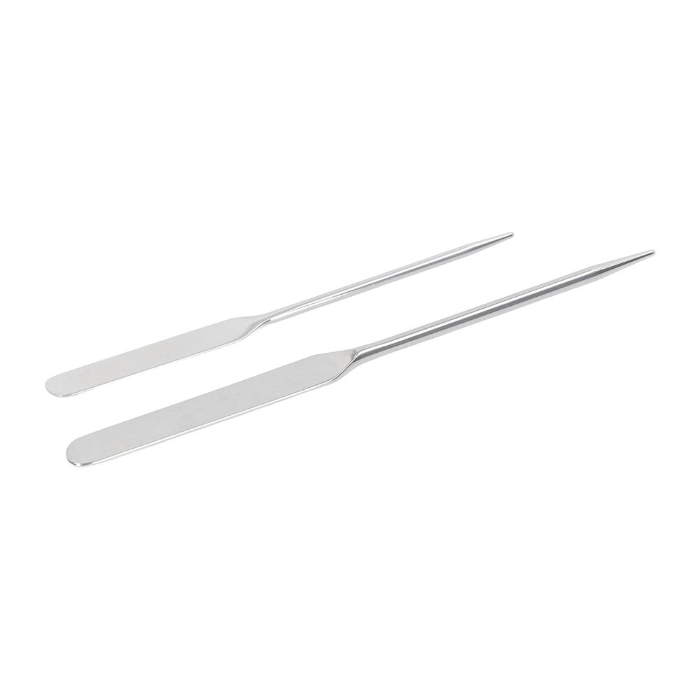 2pcs Makeup Foundation Mixing Spatula Double Ended Stainless Steel Nail Glue Stirrer Stick, With Stainless Steel