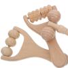 ASAKKURA 3pcs Wooden Massage Roller Set Portable Face and Neck Massager Tool for Relaxation and Relief Natural Wood Material Easy to Use for Home Skincare Routine view 2