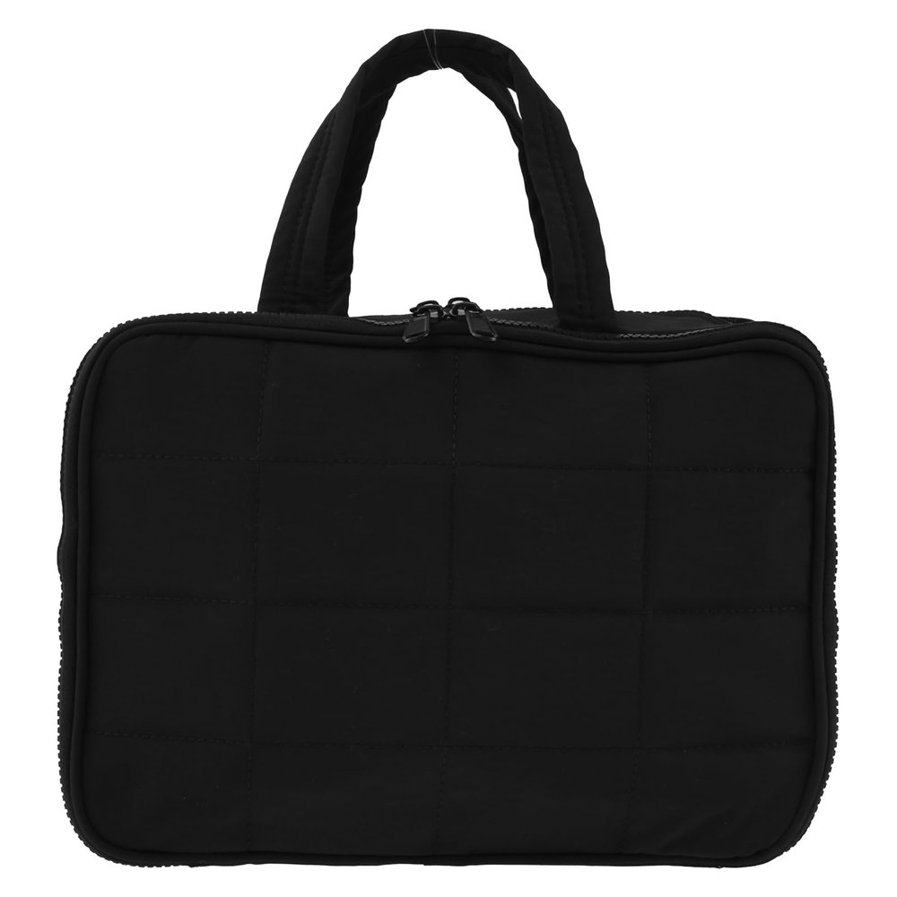 Abizarch Toiletry Bag Compartmental Toiletry Organizer Bag Portable Foldable Makeup Cosmetic Bag Organizer with Anti-slip Metal Hook for Travel Gym Outdoor Activity(black)
