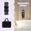 Abizarch Toiletry Bag Compartmental Toiletry Organizer Bag Portable Foldable Makeup Cosmetic Bag Organizer with Anti-slip Metal Hook for Travel Gym Outdoor Activity(black) view 4