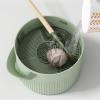Makeup Brush Cleaner Bowl, Silicone Makeup Brush Cleaner Mat Mutifunction Cosmetic Brush Washing Tool Portable Makeup Brush Cleaner Dryer for Makeup Brushes, Sponges, Powder Puffs view 4