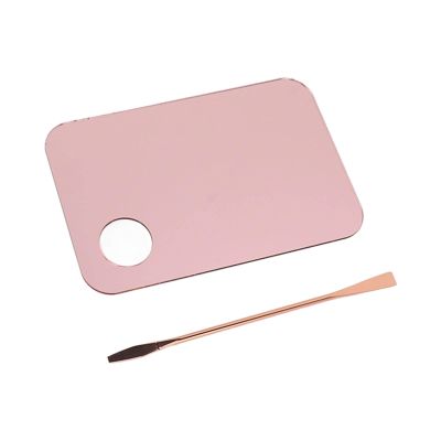 Rose Gold Mixing Tray Spatula Set Holder Plate Makeup Nail Art Palette