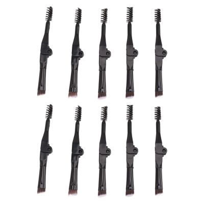 10pcs Foldable Eyebrow Brush Double Ended Eyebrow Eyelash Brush Portable Multipurpose Eyelash Comb for Makeup