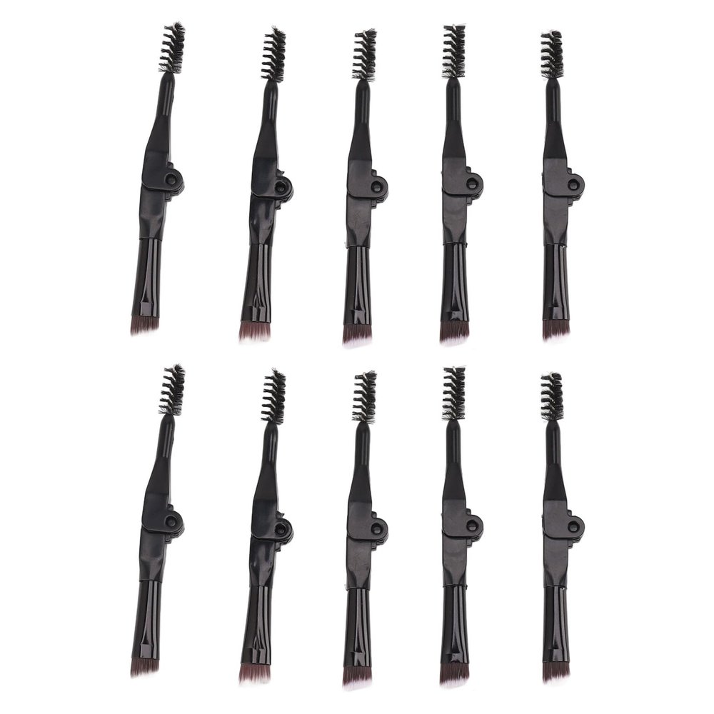 10pcs Foldable Eyebrow Brush Double Ended Eyebrow Eyelash Brush Portable Multipurpose Eyelash Comb for Makeup