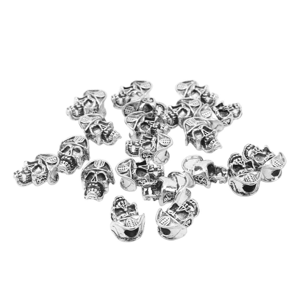 20PCS Beard Beads with Holes Dreadlock Ornaments DIY Vikings Beard Hair Braiding Jewelry