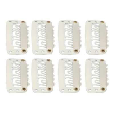 100pcs Wig Snap Clip U Shape 6 Teeth Safe Hairpiece Comb Clips for Hair Extension Hat Beige