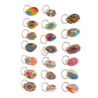 20pcs Shell Dreadlocks Ring Cute Exqusite Hair Braiding Pendant Clips Hair Accessories Decoration