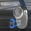 Men Mini Beard Trimmer LED Display Washable Cutter Rechargeable Pocket Portable Trimmer Black view 3