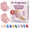 Dr. Frederick's Original Moisturizing Fuzzy Heel Socks for Dry Cracked Heels Treatment - Infused with Olive Oil, Jojoba Oil and Vitamin E - 2 Pairs - Stocking Stuffers for Adults - Relaxing Rose view 1