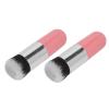 2PCS Brush Adorable Chubby Portable Makeup Brush Soft Comestic Tool Silver view 1