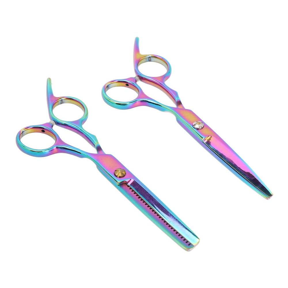 2Pcs Hair Cutting Scissors Stainless Steel High Sharpness Smoothing Hair Thinning Shears for Family Barber Professionals