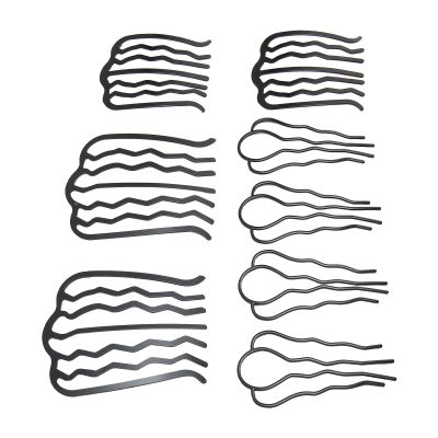 8Pcs Hair Fork Clip Metal Black Coating Vintage Elegant U Shaped Hair Side Combs for Styling DIY