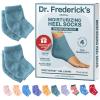Dr. Frederick's Original Moisturizing Fuzzy Heel Socks for Dry Cracked Heels Treatment - Infused with Olive Oil, Jojoba Oil and Vitamin E - 2 Pairs - Stocking Stuffers for Adults - Teal Tranquility