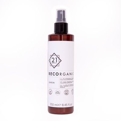 21 PERFECT Recorganic Leave-In Cream | Nourishing & Detangling with Macadamia & Coconut Oils | Anti-Frizz & Heat Protection | Restores Shine & Elasticity | 250 ml