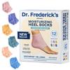 Dr. Frederick's Original Moisturizing Fuzzy Heel Socks for Dry Cracked Heels Treatment - Infused with Olive Oil, Jojoba Oil and Vitamin E - 6 Pairs - Stocking Stuffers for Adults - Variety Pack view 1