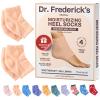 Dr. Frederick's Original Moisturizing Fuzzy Heel Socks for Dry Cracked Heels Treatment - Infused with Olive Oil, Jojoba Oil and Vitamin E - 2 Pairs - Stocking Stuffers for Adults - Peach Fuzz