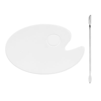 Clear Nail Palette Acrylic Clear Makeup Mixing Tray with Spatula for Painting Nail Art
