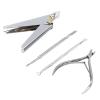 4pcs Manicure Scissors Set Double Ended Nail Pusher Stainless Steel Dead Skin Cuticle Scissors Kit view 4
