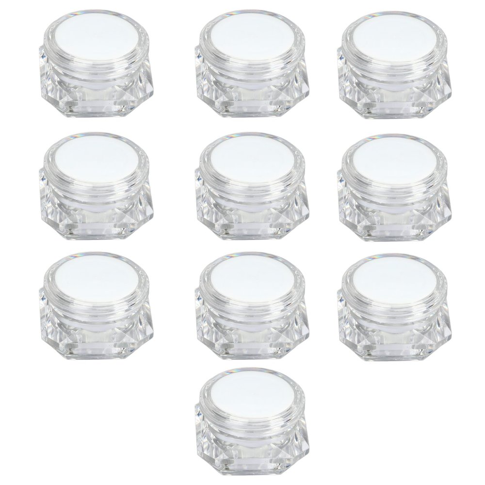 10 PCS Shape Empty Plastic Jars Pot Reusable Leakproof Cosmetic Containers for Creams Lotions Cosmetics