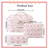 3PCS Cotton Quilted Floral Makeup Bag Set for Women Girls, Cute Make Up Bags with Brush Pockets, Large Wide-Open Toiletry Pouch Gifts for Toiletries Accessories Travelling Essentials view 2