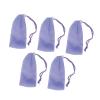 5pcs Mesh Soap Pouch Saver Bag Purple Bubble Foam Net with Drawstring Body Facial Cleansing Tool view 4