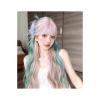 SLMslmsh-5188 Women Wigs Natural Wavy Hair Wig for Women Cosplay Heat Resistant 28Inch Iridescent Rainbow Color Multicolour Synthetic Wigs with Bang Long Synthetic Wigs view 3