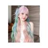 SLMslmsh-5188 Women Wigs Natural Wavy Hair Wig for Women Cosplay Heat Resistant 28Inch Iridescent Rainbow Color Multicolour Synthetic Wigs with Bang Long Synthetic Wigs view 4