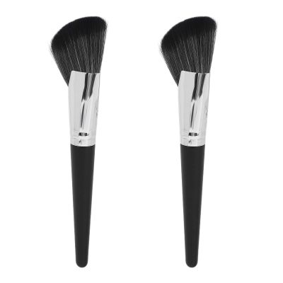 2pcs Sickle Contour Brush Soft Hair Wooden Handle Makeup Shading Brush Cosmetic Tool for Makeup Artist