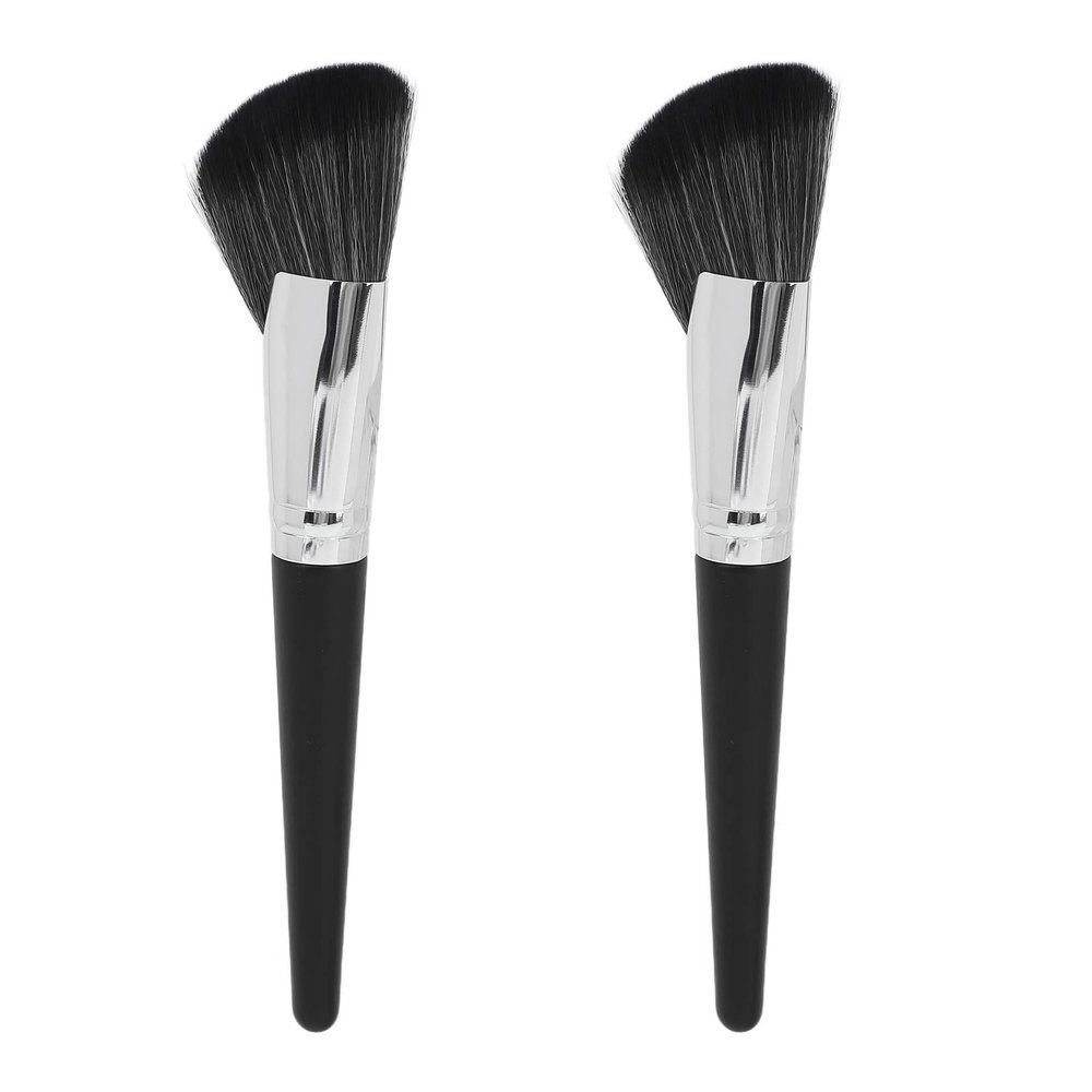 2pcs Sickle Contour Brush Soft Hair Wooden Handle Makeup Shading Brush Cosmetic Tool for Makeup Artist