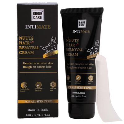 Hair Removal Cream for Men with non-irritating formula | Quick, easy and painless | Soothing for Unwanted Coarse Pubic Hair | For all skin types - 100gm