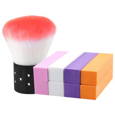8pcs Nails Buffer Blocks And Nails Brush Set Nails File Professional Pedicuring Tools For Natural Acrylics Home Use
