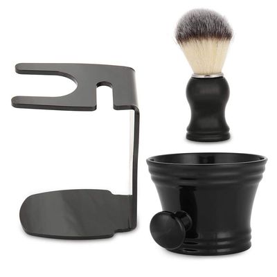 Deluxe Shaving Kit for Men, 3 in 1 Shaving Set Includes Shaving Brush & Shaving Bowl & Brush Stand, Stainless Steel Shaving Bowl & Stand, for Father Husband Boyfriend Birthday and