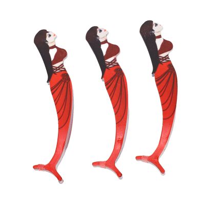 3PCS Eyelashes Tweezers False Eyelash Curlers Applicator Removal Tool Stainless Steel Nippers Red