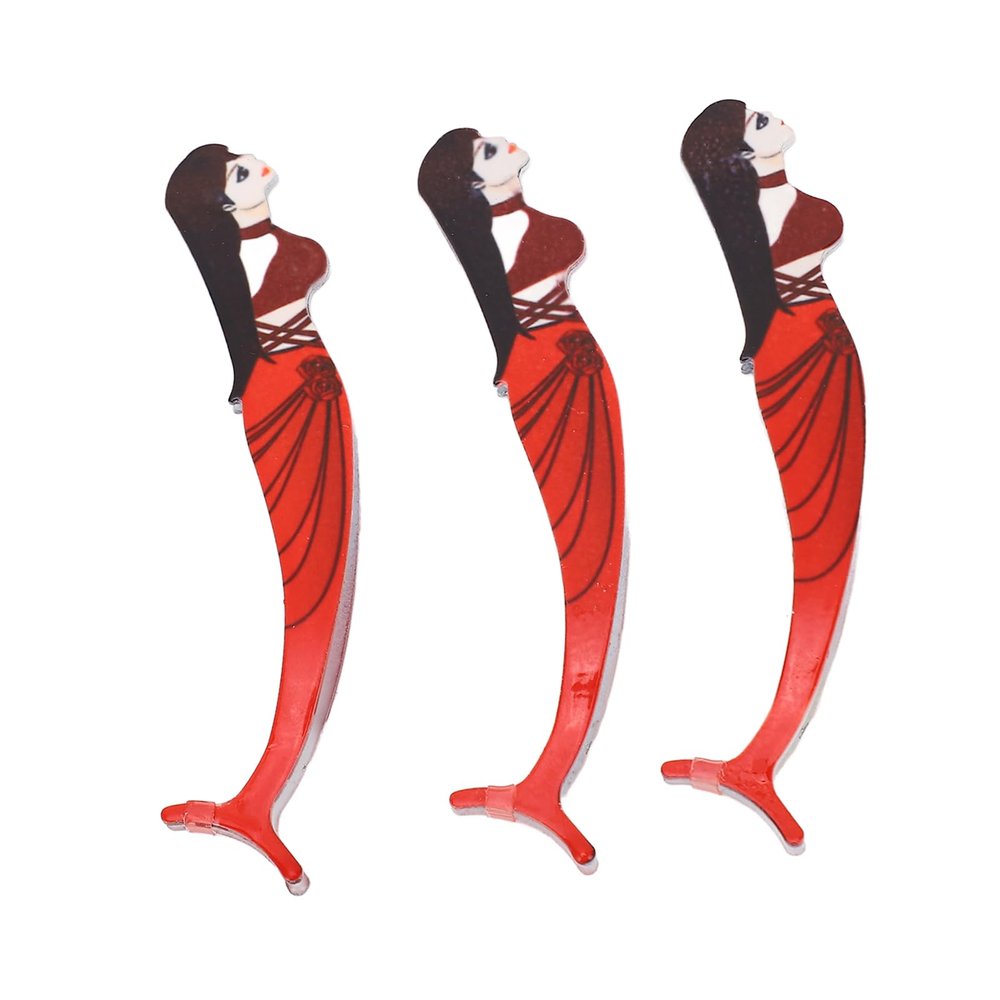 3PCS Eyelashes Tweezers False Eyelash Curlers Applicator Removal Tool Stainless Steel Nippers Red