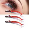 3PCS Eyelashes Tweezers False Eyelash Curlers Applicator Removal Tool Stainless Steel Nippers Red view 3