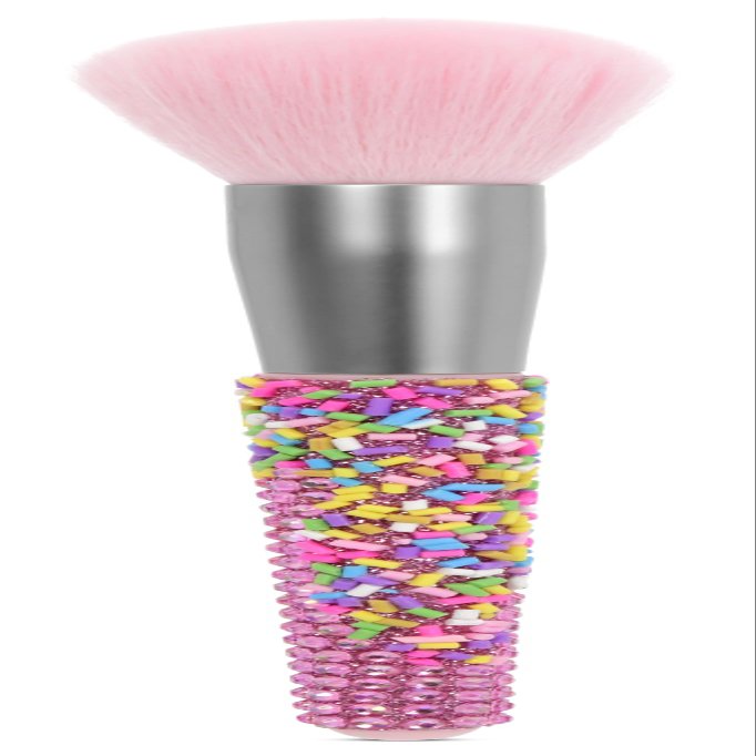 iscream Sprinkle Sparkle 7" Make-up Powder Brush with Pink Bristles and Sprinkle Handle