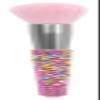 iscream Sprinkle Sparkle 7" Make-up Powder Brush with Pink Bristles and Sprinkle Handle view 1