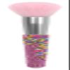 iscream Sprinkle Sparkle 7" Make-up Powder Brush with Pink Bristles and Sprinkle Handle view 2