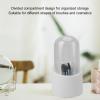 360 Rotating Makeup Brush Holder Organizer with 8 Brushes and Transparent Lid Cosmetic Storage Set with 7 Compartments (White) view 4