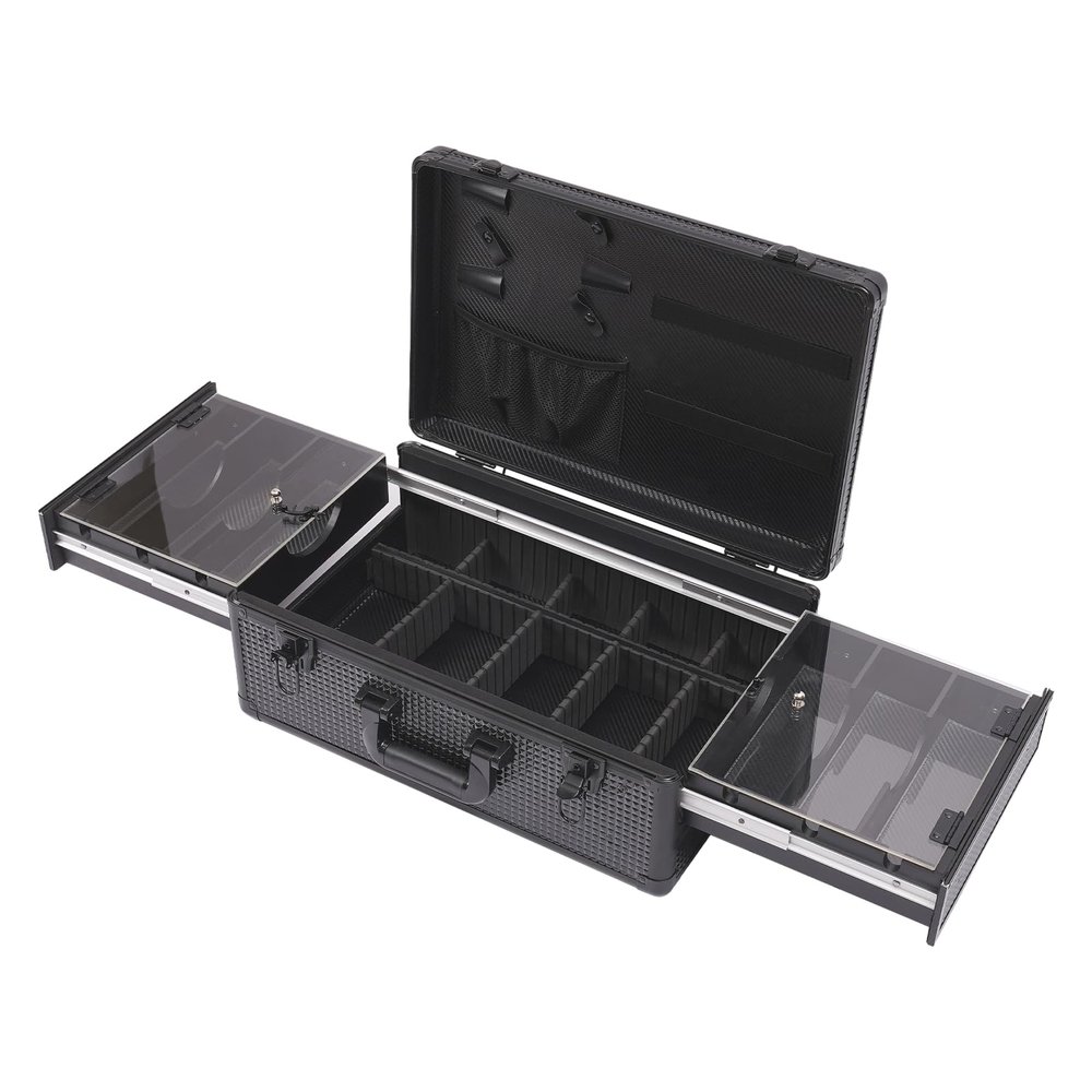 Barber Case Organizer, Beauty Professional Barber Case, Barber Briefcase Tool Box with Lock, Salon Hair Styling Tools Organizer for Hair Stylist Groomer