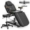 DeerDean Hydraulic Tattoo & Esthetician Chair Bed - 360 Swivel, 440Lbs Capacity - Adjustable Spa & Facial Treatment Bed for Tattoo Studio & Lash Salon (Black&Stool) view 1