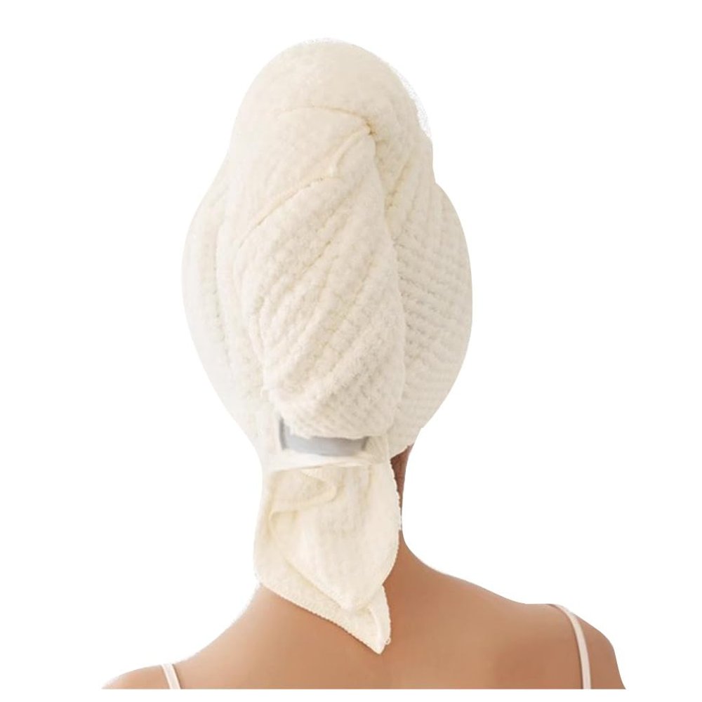 KITCISSL Hair Towel Dry Hair Cap for Girl and Women, Female Quick-Drying Hair Towel Hair Drying Towel Bath Cap Hair Wrap Towels Quick Dry Towel for Long Short Straight Curly Hair(Beige)
