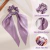 6 PCS Bow Silk Scrunchies, Hair Ties with Bow, Hair Scrunchies for Women Girls, Knotted Bow Silk Hair Ties, Satin Hair Ribbon Scrunchy Elastic Hair Tie Accessories Christmas Gifts view 4